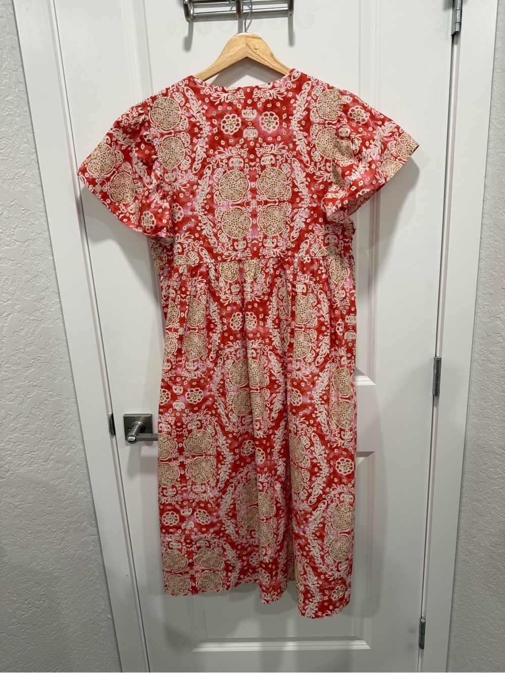 Anthropologie Maeve Printed Flutter-Sleeve Babydoll Dress Size Medium - Picture 10 of 11